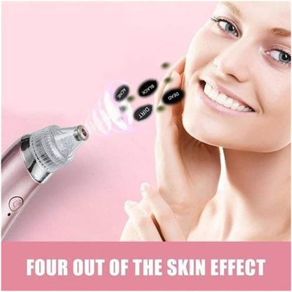 Aspirateur de Point Noirs, Extracteur de Comédons Nettoyant de Pores Rechargeable Appareil de Beauté du Visage Avec écran LED, 4 Sondes et 3 Modes (White-111W)