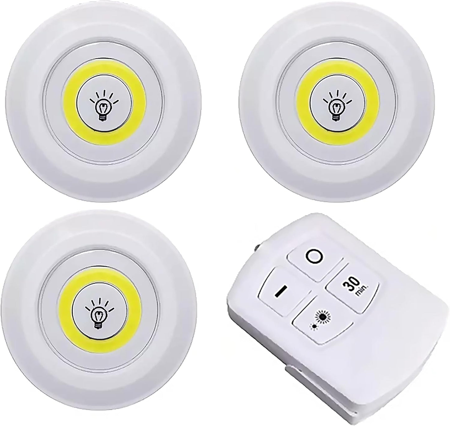 💡 Kit de 3 Lampes LED Spot Sans Fil avec Télécommande – Éclairage Intelligent et Facile à Installer