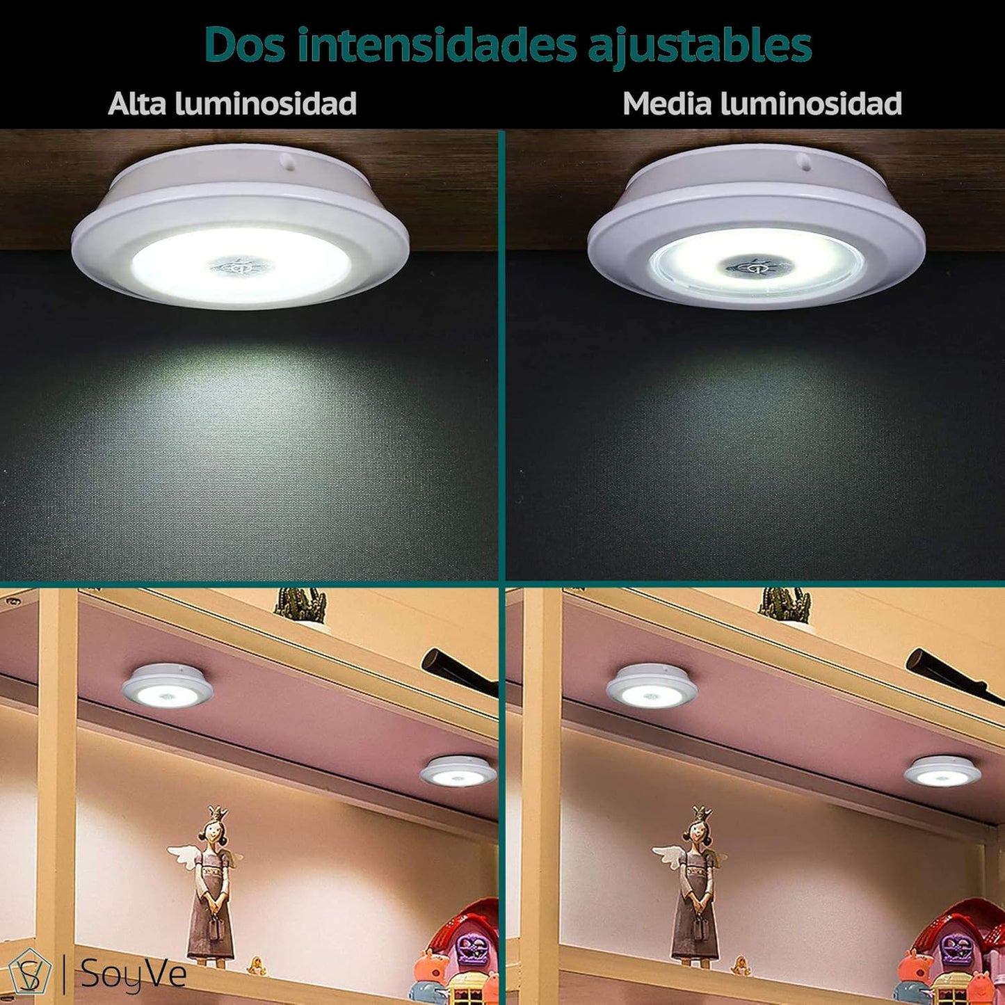 💡 Kit de 3 Lampes LED Spot Sans Fil avec Télécommande – Éclairage Intelligent et Facile à Installer