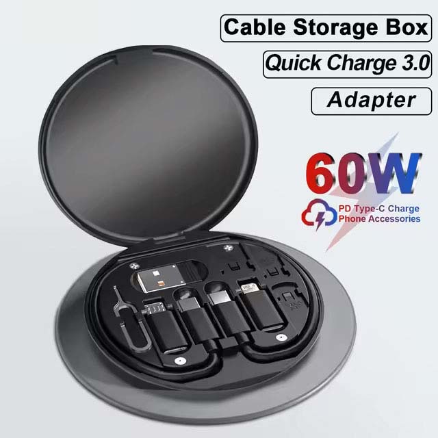 Kit adaptateur de charge rapide 60W, type-c vers USB C vers Micro USB vers éclairage, pour IPhone 14 13 12 Pro,